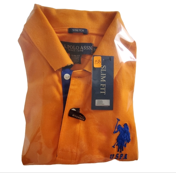 U.S. Polo Assn. Short Sleeve Men's M  Orange Polo Shirt - Picture 1 of 9